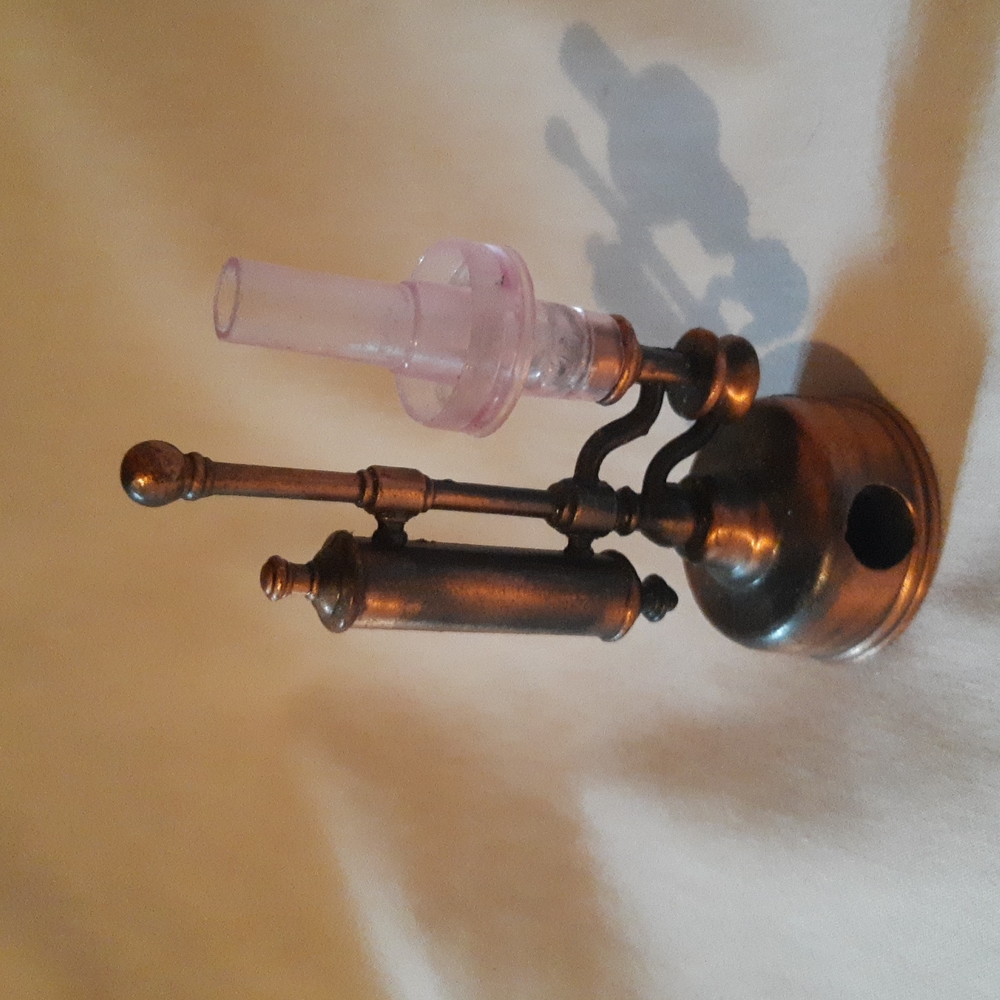 Vintage Miniature Metal Die Cast Oil Lamp Pencil Sharpener
